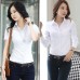 2019 New Fashion Summer Qualities Women's Office Lady Formal Party Long Sleeve Slim Collar Blouse Casual Solid White Shirt Tops