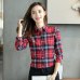 2019 Spring New Fashion Casual Lapel Plus Size Blouses Women Plaid Shirt Checks Flannel Shirts Female Long Sleeve Tops Blouse