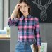 2019 Spring New Fashion Casual Lapel Plus Size Blouses Women Plaid Shirt Checks Flannel Shirts Female Long Sleeve Tops Blouse