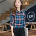 2019 Spring New Fashion Casual Lapel Plus Size Blouses Women Plaid Shirt Checks Flannel Shirts Female Long Sleeve Tops Blouse