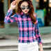 2019 Spring New Fashion Casual Lapel Plus Size Blouses Women Plaid Shirt Checks Flannel Shirts Female Long Sleeve Tops Blouse