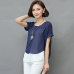 2019 Summer Blouse Women Short Sleeve Chiffon Shirt Ladies Fake Two Piece Blusas Femininas Women Clothing Loose Plus Size 4XL H8