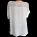 2019 Summer New Women Short Sleeve Solid Color Shirt Fashion Openwork Lace Crochet Shirt Street Casual 5 Color  Shirt Size S-5XL