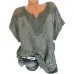 2019 Summer New Women Short Sleeve Solid Color Shirt Fashion Openwork Lace Crochet Shirt Street Casual 5 Color  Shirt Size S-5XL