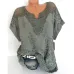 2019 Summer New Women Short Sleeve Solid Color Shirt Fashion Openwork Lace Crochet Shirt Street Casual 5 Color  Shirt Size S-5XL