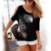 2019 Summer Women Blouses Casual Short Sleeve Tops Tees Sexy Off Shoulder O-neck Feather Print Blouse Shirt Plus Size 5XL Blusas