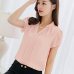 2019 Summer Women Chiffon Blouse Short Sleeve Red Ladies Office Ladies Shirts Plus Size Work Top Plus Size Casul Female Clothing