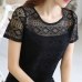 2019 Summer Women Elegant Lace Blouse Femme Chiffon Shirts Tops Short Sleeve Blusas Feminina Hollow Out Blouses