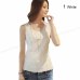 2019 Women Sleeveless Blouse Summer Chiffon Lace Top Blusas Female Clothing Women's Tops New Blouses Shirts Black White Flower