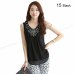 2019 Women Sleeveless Blouse Summer Chiffon Lace Top Blusas Female Clothing Women's Tops New Blouses Shirts Black White Flower