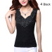 2019 Women Sleeveless Blouse Summer Chiffon Lace Top Blusas Female Clothing Women's Tops New Blouses Shirts Black White Flower