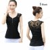 2019 Women Sleeveless Blouse Summer Chiffon Lace Top Blusas Female Clothing Women's Tops New Blouses Shirts Black White Flower