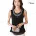 2019 Women Sleeveless Blouse Summer Chiffon Lace Top Blusas Female Clothing Women's Tops New Blouses Shirts Black White Flower