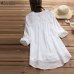 2019 ZANZEA Summer Women Elegant V Neck Long Sleeve Loose Cotton Linen Tops Party Shirt Casual Vintage Embroidery Work OL Blouse