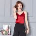 2019 summer Solid Sleeveless crop top Casual Camis Tank Tops Ladies V-neck  Female Vest  Women Summer Imitation Silk Blouses