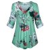 5XL Plus Size Women Tunic Shirt 2018 Autumn Long Sleeve Floral Print V-neck Blouses And Tops With Button Big Size Women Clothing