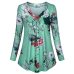 5XL Plus Size Women Tunic Shirt 2018 Autumn Long Sleeve Floral Print V-neck Blouses And Tops With Button Big Size Women Clothing