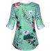 5XL Plus Size Women Tunic Shirt 2018 Autumn Long Sleeve Floral Print V-neck Blouses And Tops With Button Big Size Women Clothing