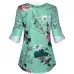 5XL Plus Size Women Tunic Shirt 2018 Autumn Long Sleeve Floral Print V-neck Blouses And Tops With Button Big Size Women Clothing