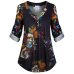 5XL Plus Size Women Tunic Shirt 2018 Autumn Long Sleeve Floral Print V-neck Blouses And Tops With Button Big Size Women Clothing