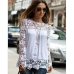 7XL Plus Size Tops Spring Summer White Blouses Women Shirts Lace Blouse Chiffon Patchwork Loose Shirt Camisa Blusas Feminina 6XL