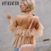 Affogatoo Sexy v neck off shoulder peplum blouse top Women Pleated vintage ruffle mesh blouse shirt Casual summer sleeveless top