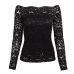 Anself Sexy Plus Size Lace Top Women Hollow Out Off Shoulder Lace Blouse Slash Neck Long Sleeves Elegant Ladies 5XL Shirt Tops