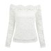 Anself Sexy Plus Size Lace Top Women Hollow Out Off Shoulder Lace Blouse Slash Neck Long Sleeves Elegant Ladies 5XL Shirt Tops