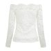 Anself Sexy Plus Size Lace Top Women Hollow Out Off Shoulder Lace Blouse Slash Neck Long Sleeves Elegant Ladies 5XL Shirt Tops