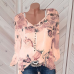 Autumn Spring Blouses Women Plus Size 5XL Tops Sweet Long Sleeve Blouse Vintage Printed Shirts Sexy V Neck Button Chiffon Shirt