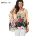 BHflutter 4XL 5XL 6XL Plus Size Blouse Shirt Women New Striped Print Summer Tops Tees Batwing Sleeve Casual Chiffon Blouses 2019