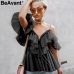 BeAvant Off shoulder womens tops and blouses summer 2019 Backless sexy peplum top female Vintage ruffle mesh blouse shirt blusas