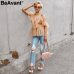 BeAvant Off shoulder womens tops and blouses summer 2019 Backless sexy peplum top female Vintage ruffle mesh blouse shirt blusas