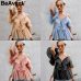 BeAvant Off shoulder womens tops and blouses summer 2019 Backless sexy peplum top female Vintage ruffle mesh blouse shirt blusas