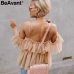 BeAvant Off shoulder womens tops and blouses summer 2019 Backless sexy peplum top female Vintage ruffle mesh blouse shirt blusas