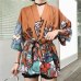 Bella Philosophy Japan style print vintage Harajuku Style Blouse Waves and Wind Dragon Shirts Japanese batwing sleeve kimono