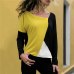 Blouse 2019 Women Casual Womens Tops And Blouses Patchwork Color Block O-Neck Long Sleeve Shirt Blouse Top