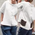 Celmia Oversized Vintage Cotton Tops Women Blouses 2019 Summer Short Sleeve Buttons Casual Shirts Pockets Loose Blusas Femininas