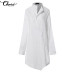 Celmia Women Long Shirts 2019 Autumn Spring Asymmetric Linen Blouse Casual Loose Tunic Tops Buttons Blusas Chemise Femininas 5XL