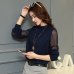 Chiffon Blouse 2019 New Women Tops Long Sleeve Stand Neck Work Wear Shirts Elegant Lady Blouses Casual Solid Color Blusas 32746