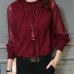 Chiffon Blouse 2019 New Women Tops Long Sleeve Stand Neck Work Wear Shirts Elegant Lady Blouses Casual Solid Color Blusas 32746