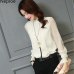 Chiffon Blouse 2019 New Women Tops Long Sleeve Stand Neck Work Wear Shirts Elegant Lady Blouses Casual Solid Color Blusas 32746