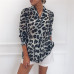 Chiffon Blouse Long Sleeve Sexy Leopard Print Blouse Turn Down Collar Lady Office Shirt Tunic Casual Loose Tops Plus Size Blusas