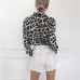 Chiffon Blouse Long Sleeve Sexy Leopard Print Blouse Turn Down Collar Lady Office Shirt Tunic Casual Loose Tops Plus Size Blusas