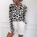 Chiffon Blouse Long Sleeve Sexy Leopard Print Blouse Turn Down Collar Lady Office Shirt Tunic Casual Loose Tops Plus Size Blusas