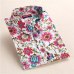 Dioufond New Floral Long Sleeve Vintage Blouse Cherry Turn Down Collar Shirt Blusas Feminino Ladies Blouses Womens  Tops Fashion