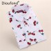 Dioufond Summer Floral Blouse Shirt Women Long Sleeve Tops Cotton Shirts White Navy Blouses Small Flower Blusas Femininas 2016