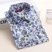 Dioufond Women Cherry Blouses Long Sleeve Shirt Turn Down Collar Floral Blouse Plus Size 5XL Women Vintage Cotton Shirt
