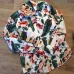 Dioufond Women Cherry Blouses Long Sleeve Shirt Turn Down Collar Floral Blouse Plus Size 5XL Women Vintage Cotton Shirt