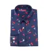 Dioufond Women Cherry Blouses Long Sleeve Shirt Turn Down Collar Floral Blouse Plus Size 5XL Women Vintage Cotton Shirt